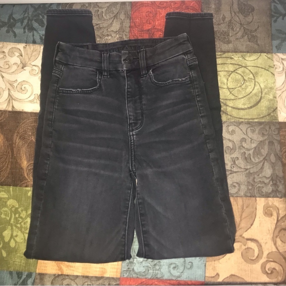 American Eagle Outfitters next level black stretch Curvy super hi-rise Jegging